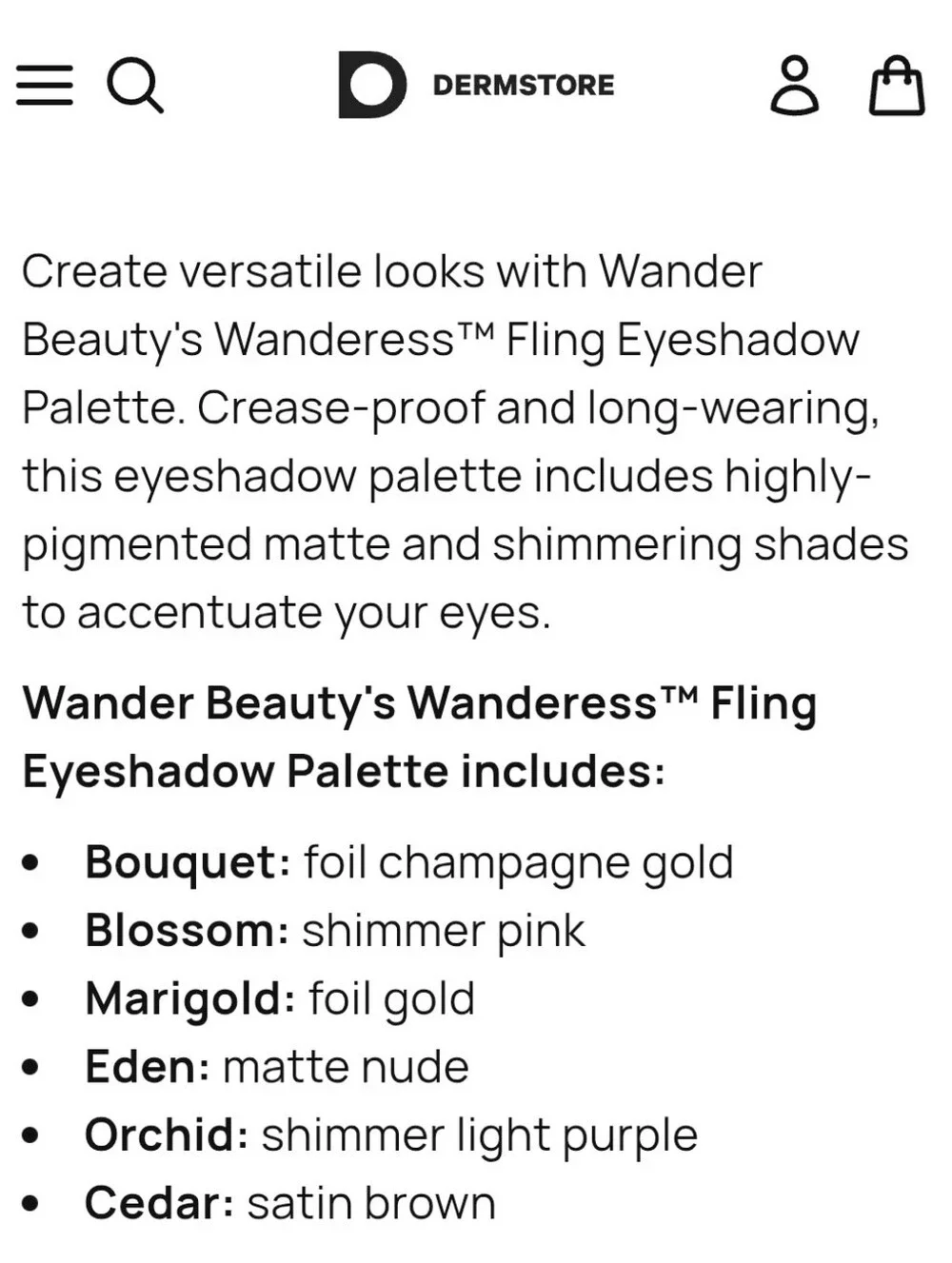 Wander Beauty compact eyeshadow